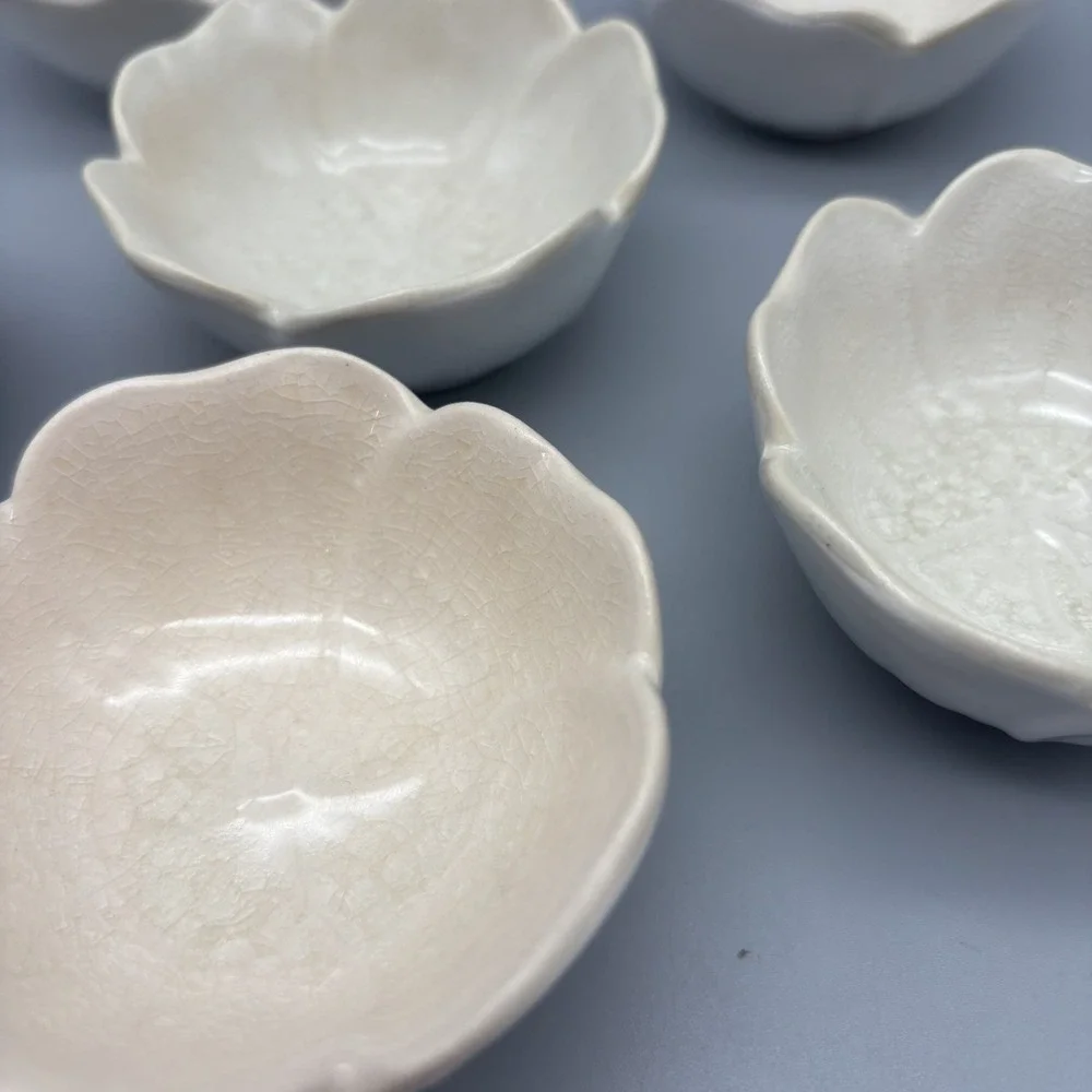 Pier 1 Imports Crackle‎ Flower Bowls 3.5